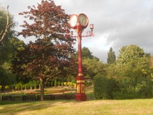 The Oswald Clock, named after the Oswald family who donated the Park land to the Burgh of Partick was erected at the insistence of Isdale Robertson, builder (1848-1904), who supervised the construction of Victoria Park.
