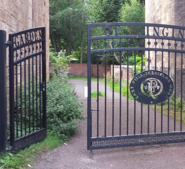 Gates leading into a communal garden