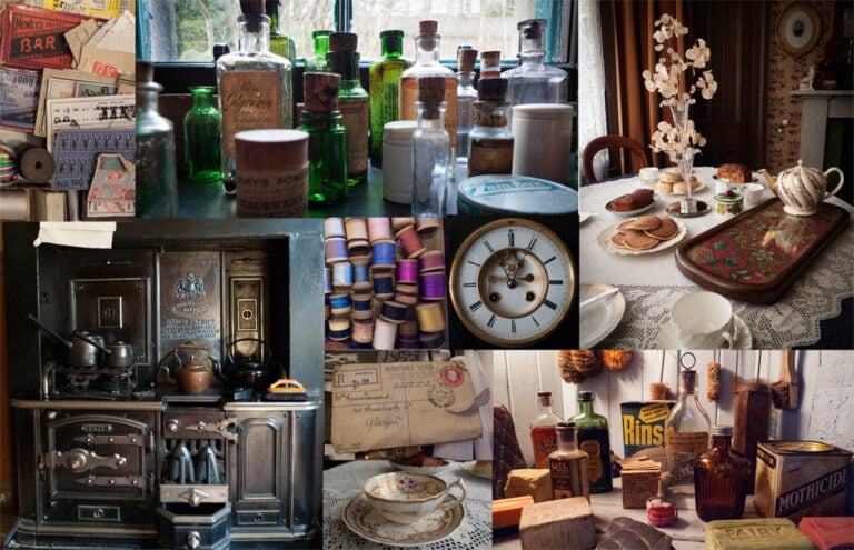 A Collage of images from the Tenement House objects