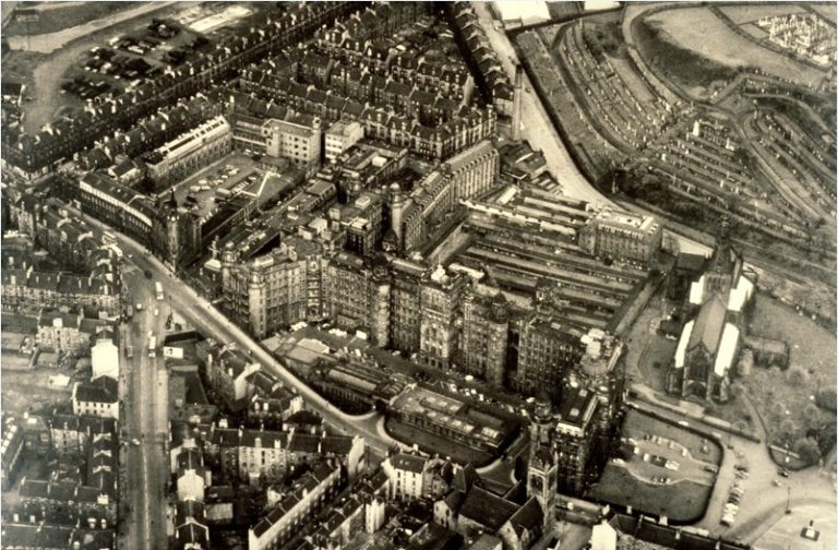 An aerial view of the royal from the south west